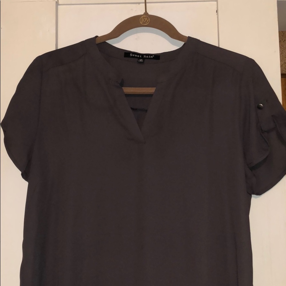 Sheer short sleeve top